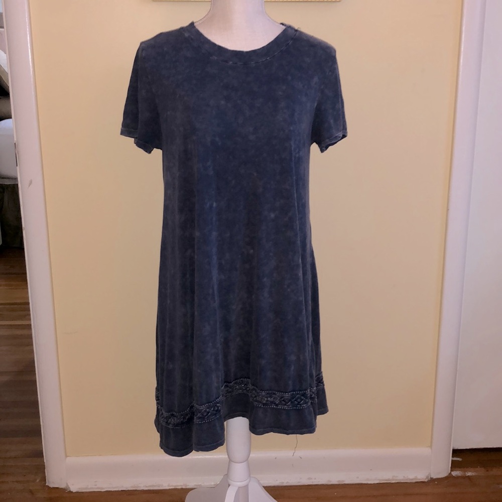 Faded tie dye lace t shirt dress
